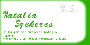 natalia szekeres business card
